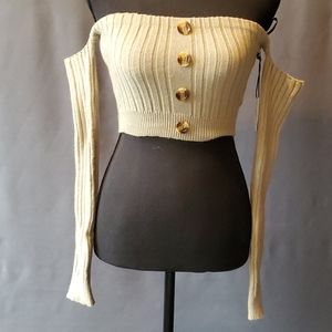 Green Sweater Crop Top